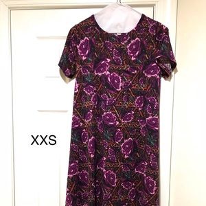 EUC XXS purple floral dress lularoe Carly